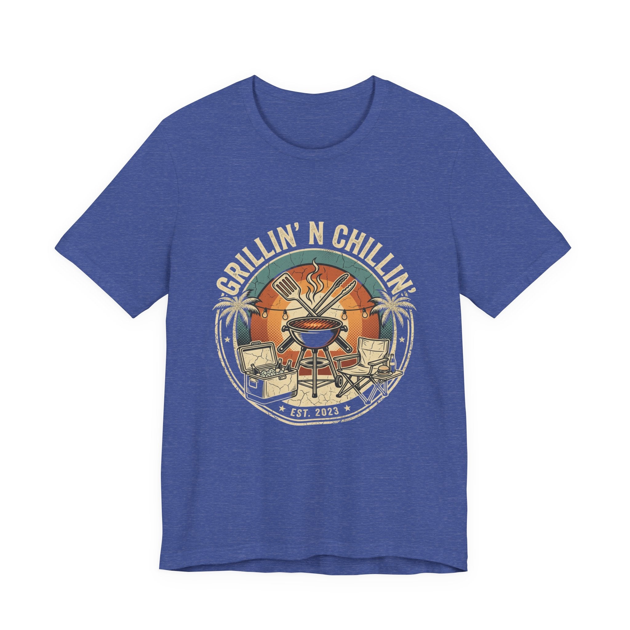 Grillin' N Chillin' T-Shirt - Vintage BBQ Grill Tee for Summer Cookouts