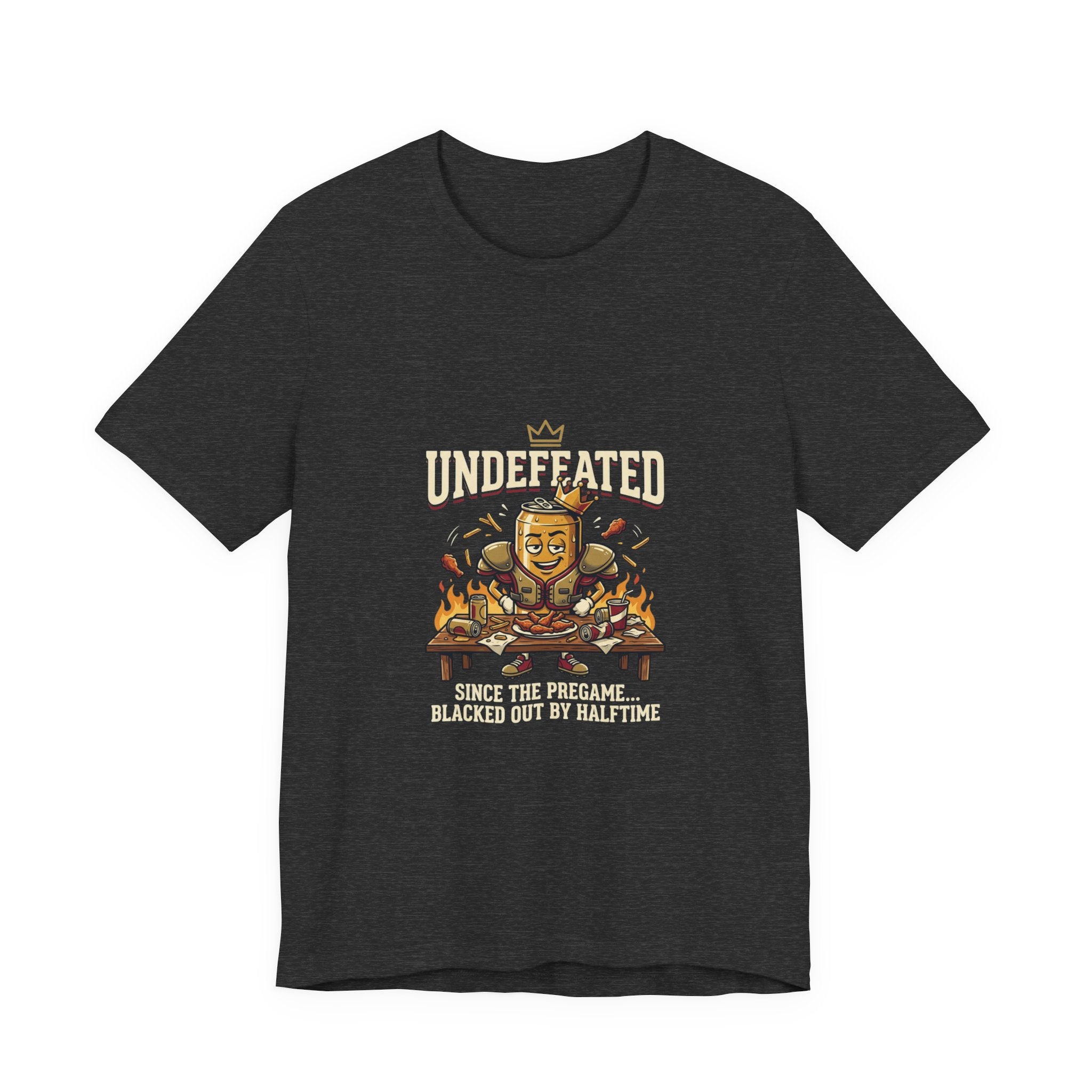 Undefeated Feast Tee — Cartoon King Dining Graphic T-Shirt