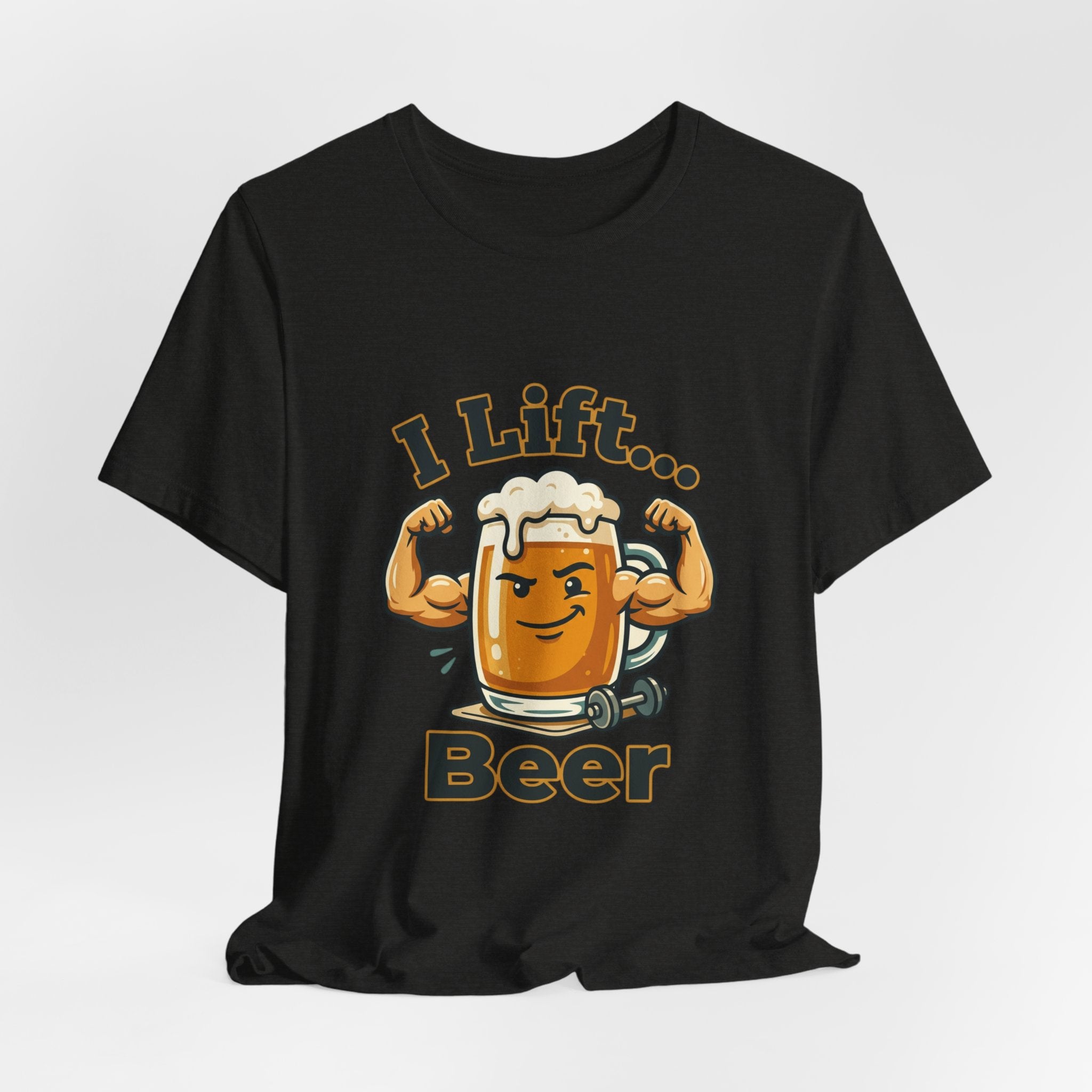 I Lift Beer T-Shirt — Funny Beer Mug Fitness Tee