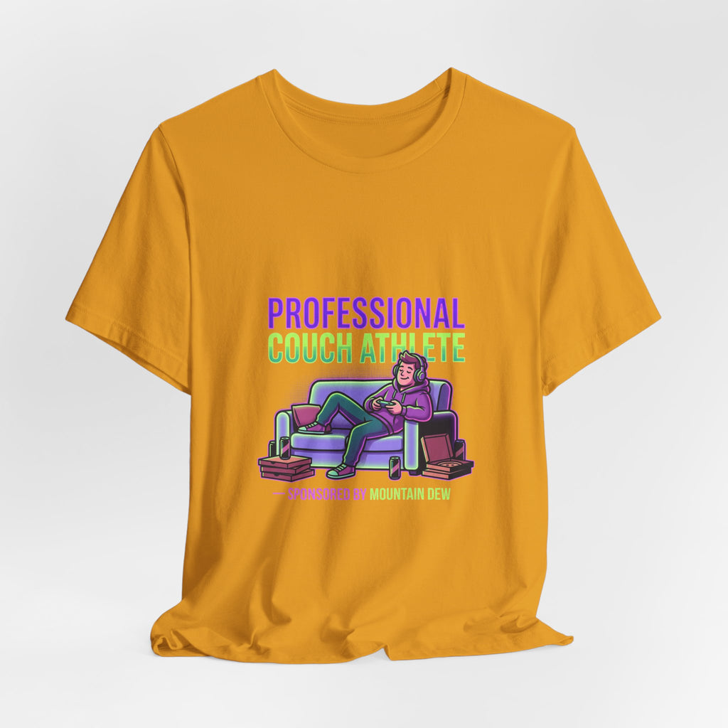 Professional Couch Athlete T-Shirt — Funny Lazy Gamer Tee