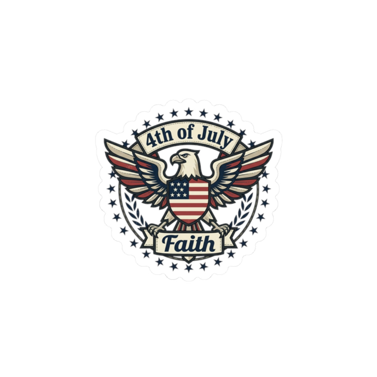 4th of July Faith Eagle Sticker | Patriotic, Faith-Based, Vintage Americana