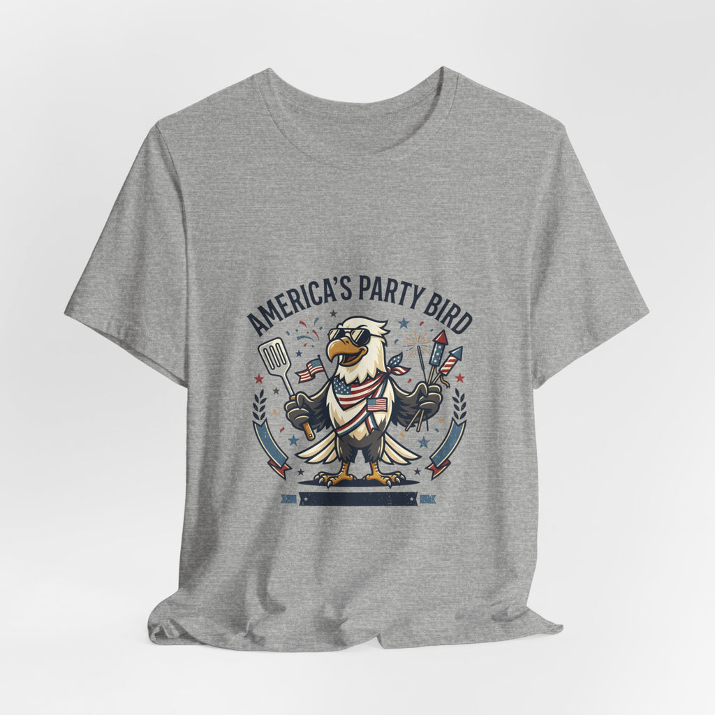 America's Party Bird T-Shirt — Patriotic Eagle BBQ & Fireworks Tee