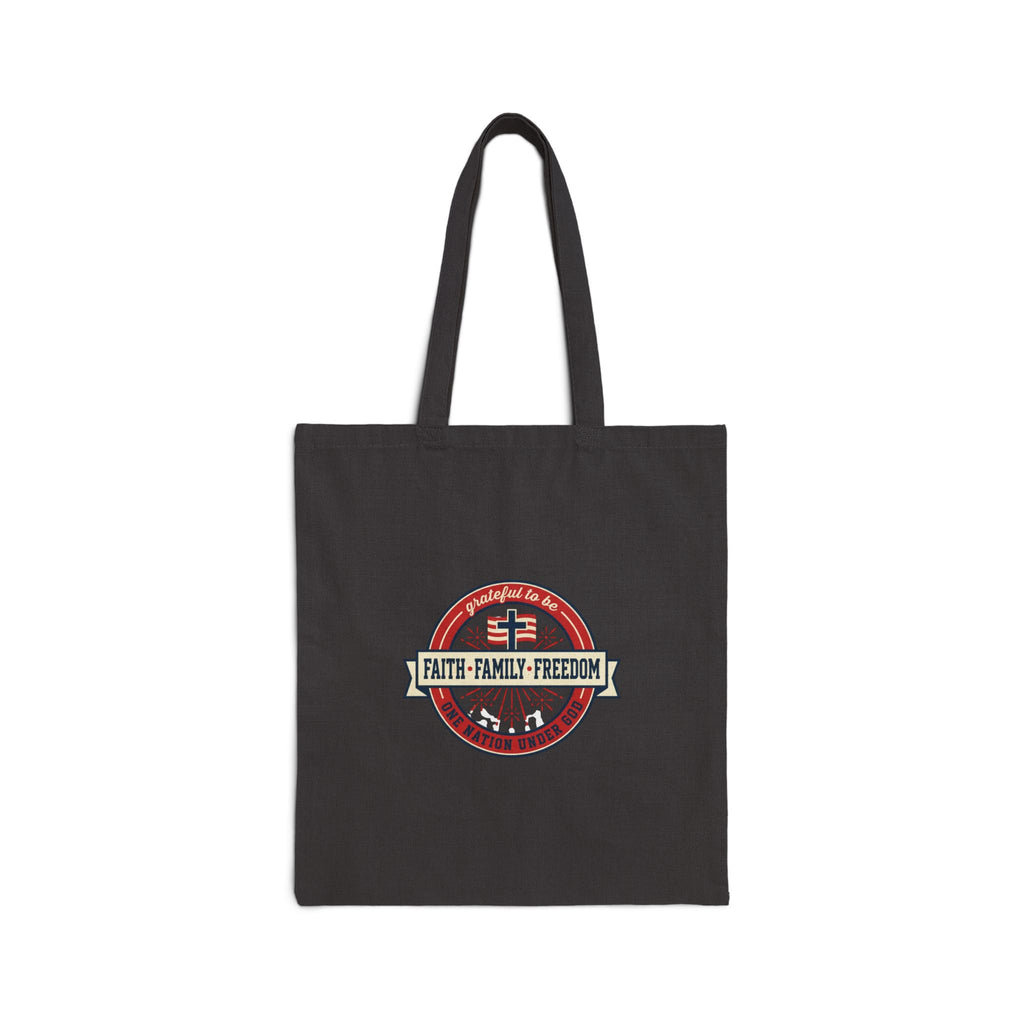 Faith Family Freedom Tote | Patriotic, Faith-based July 4th Vintage Americana