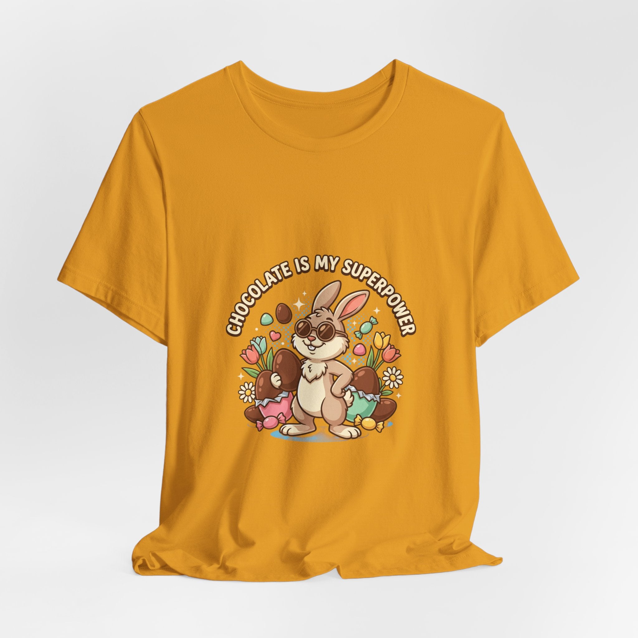 Easter Bunny Tee — "Chocolate Is My Superpower" Cute Bunny Easter T-Shirt
