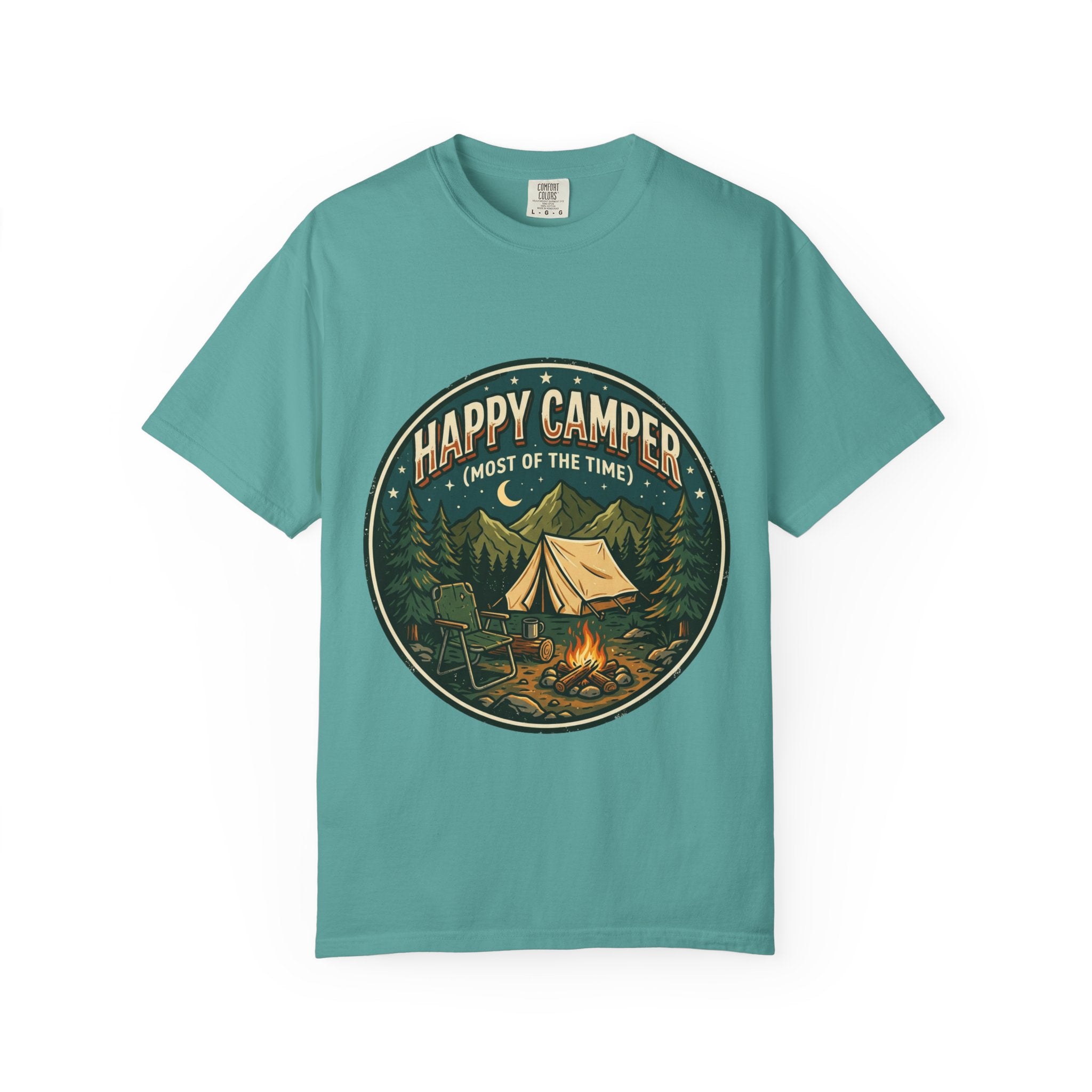 Happy Camper T-Shirt — Campfire Tent Graphic Tee