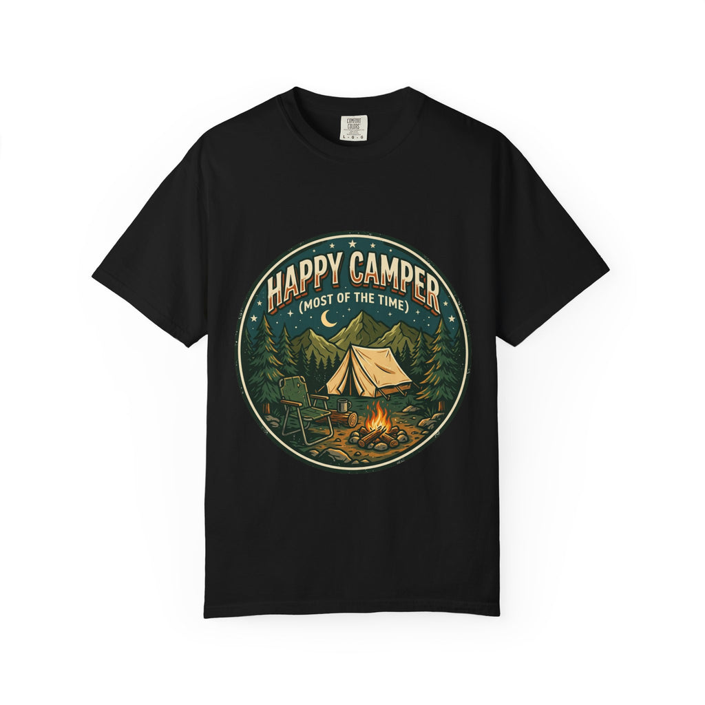 Happy Camper T-Shirt — Campfire Tent Graphic Tee