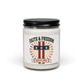 Faith & Freedom Cross Candle, Patriotic Soy Candle | 4th of July, Vintage Americana