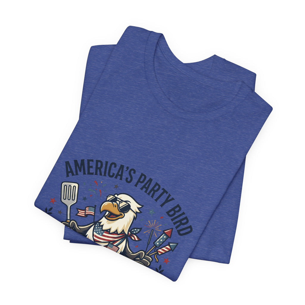 America's Party Bird T-Shirt — Patriotic Eagle BBQ & Fireworks Tee