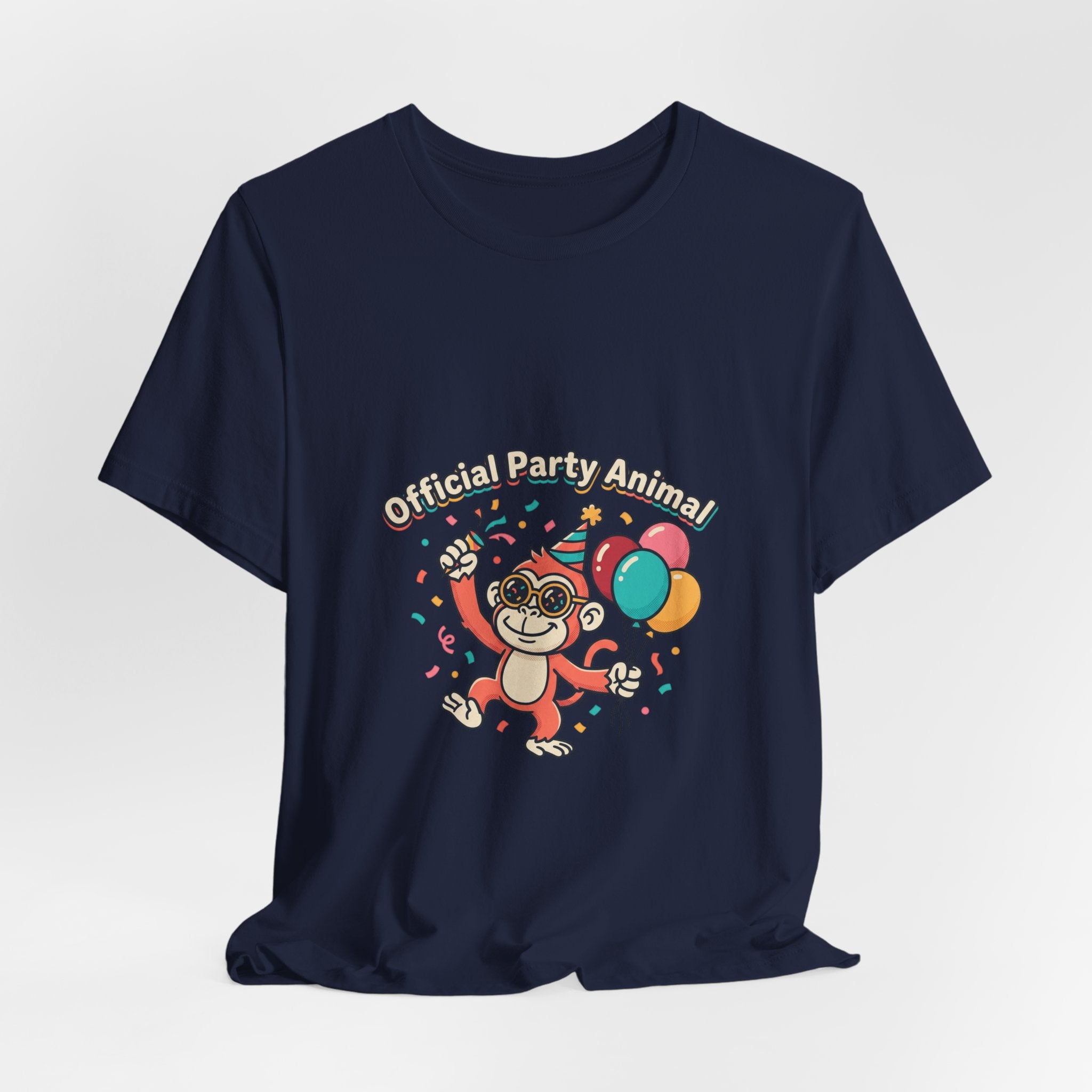 Party Animal T‑Shirt — Cute Monkey Birthday Tee with Balloons