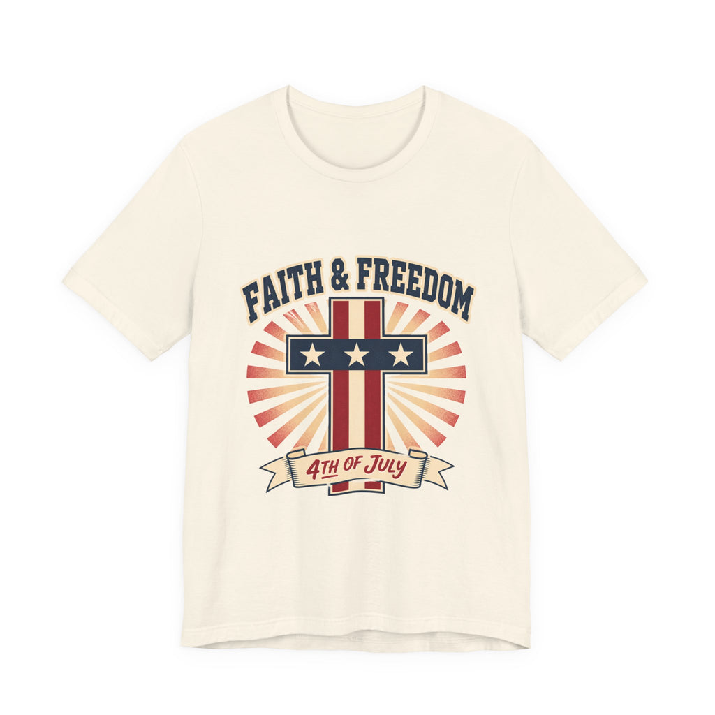Faith & Freedom Cross Tee | Patriotic, Faith-Based July 4th Vintage Americana