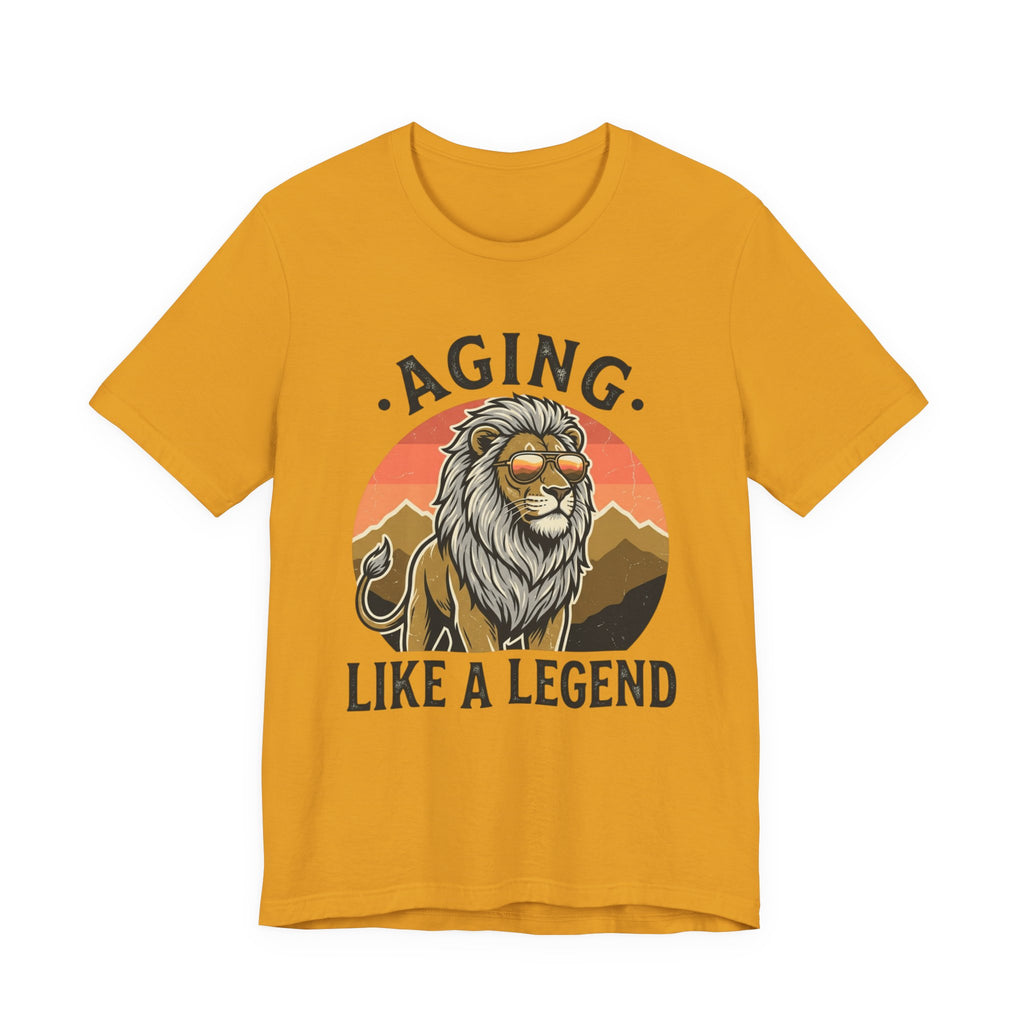Aging Like a Legend Tee — Vintage Lion Graphic T-Shirt for Men & Women