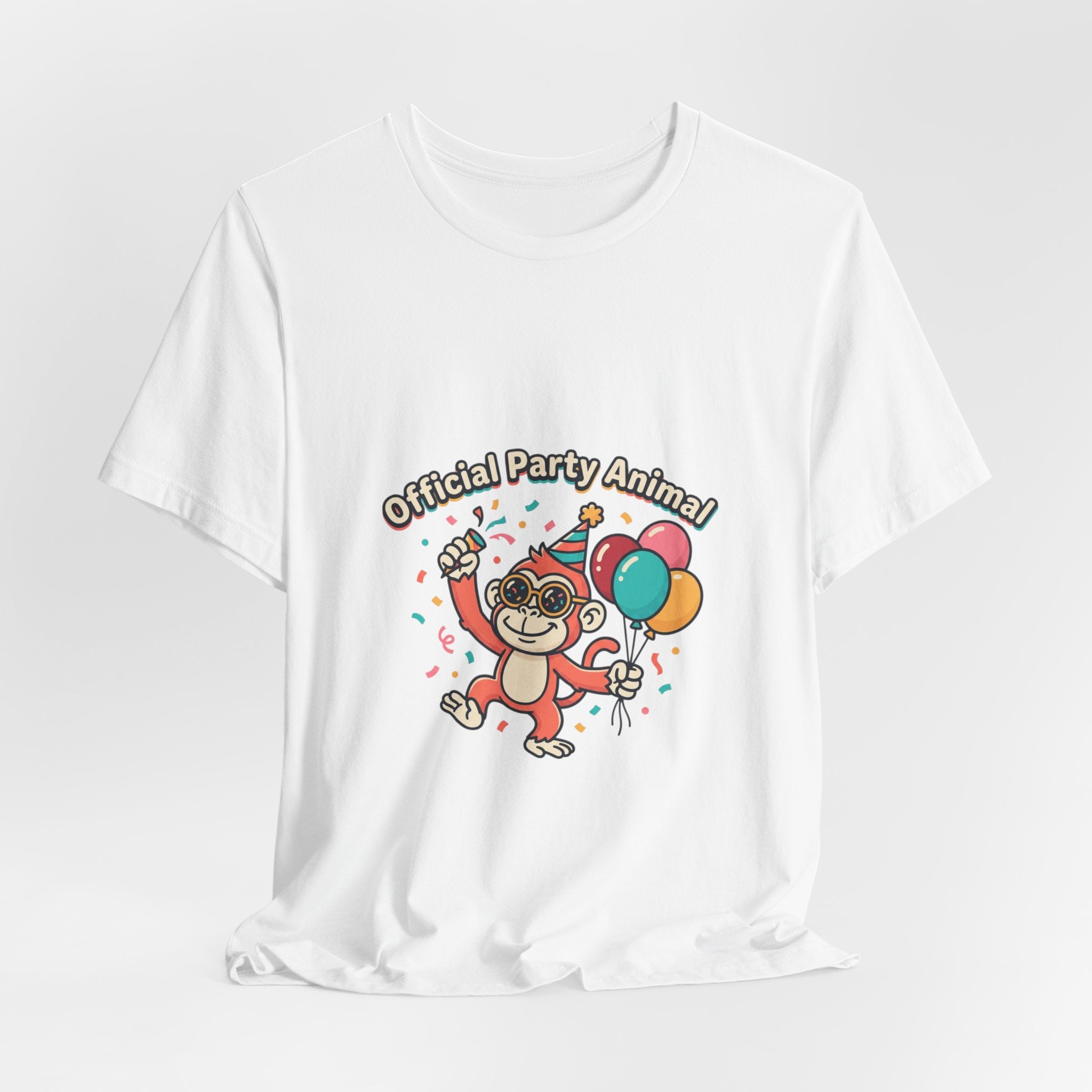 Party Animal T‑Shirt — Cute Monkey Birthday Tee with Balloons