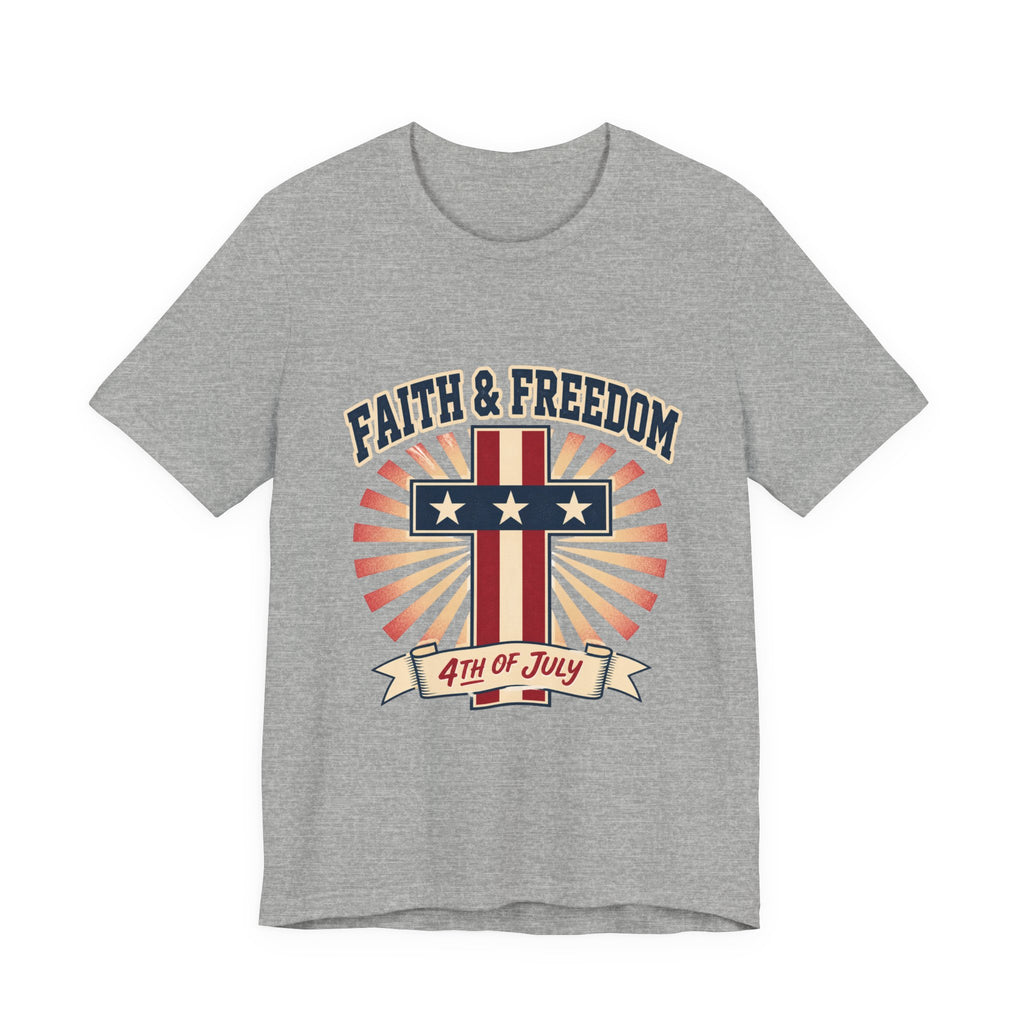 Faith & Freedom Cross Tee | Patriotic, Faith-Based July 4th Vintage Americana