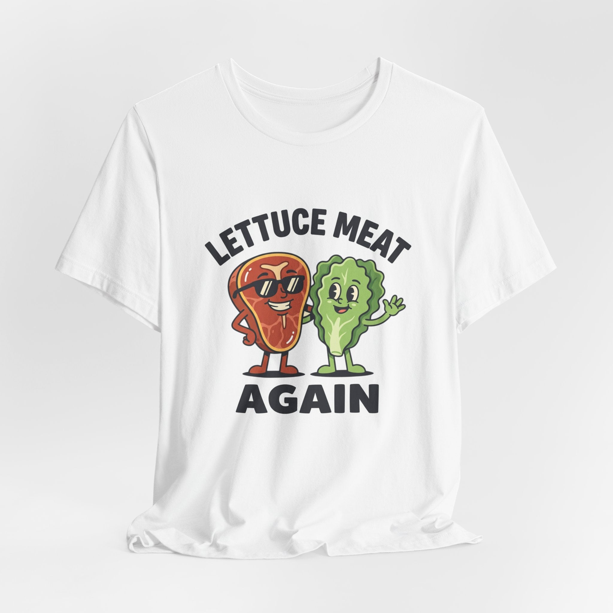 Lettuce Meat Again Tee — Funny Vegan/Meat-Lover Graphic T-Shirt