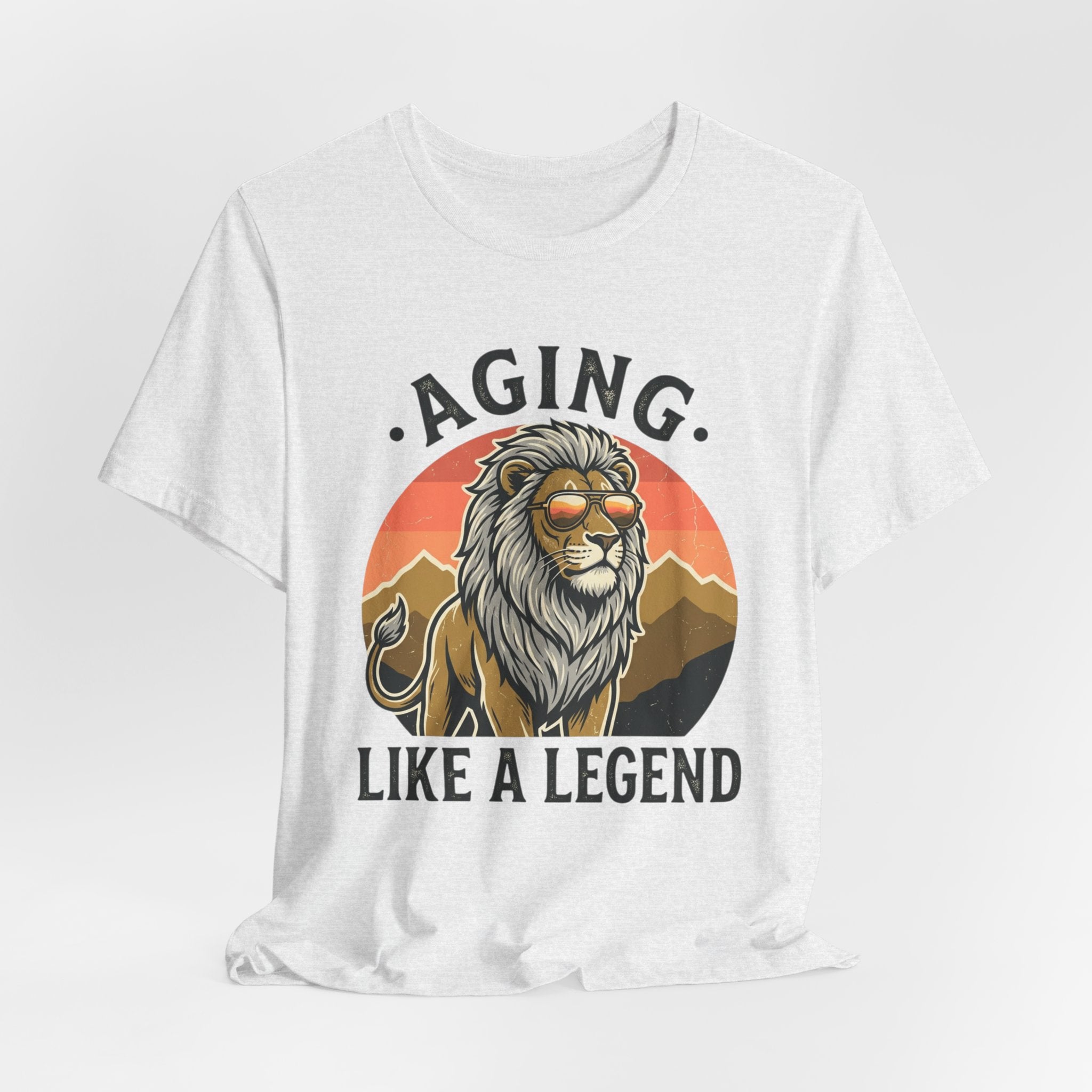 Aging Like a Legend Tee — Vintage Lion Graphic T-Shirt for Men & Women